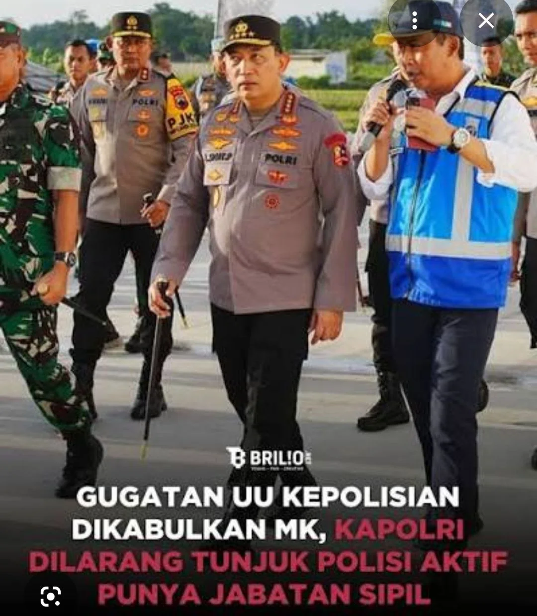 UU No. 2 Tahun 2002 Tegas: Anggota Polri Dilarang Duduki Jabatan Sipil