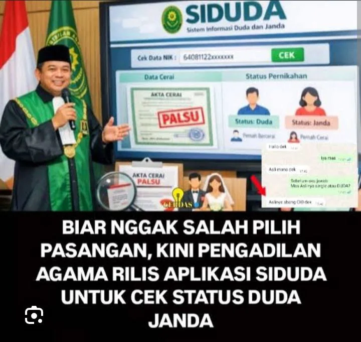 Aplikasi SIDUDA Ramai Dibicarakan, Bantu Cegah Penipuan Status Nikah: Bukan Produk Langsung Kemenag